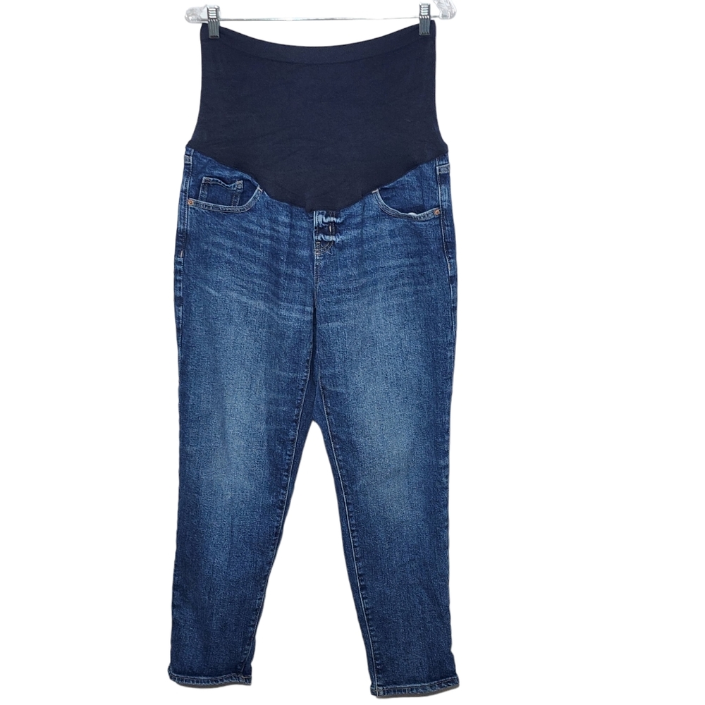 Old Navy Straight Leg Medium Wash Maternity Jeans, Size 14